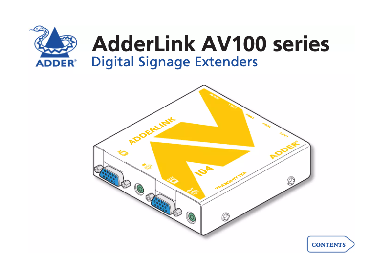 First page image of the manual for AV100
