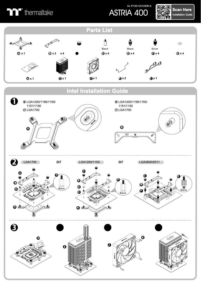 Page 1 of the manual User Manual Thermaltake ASTRIA 400