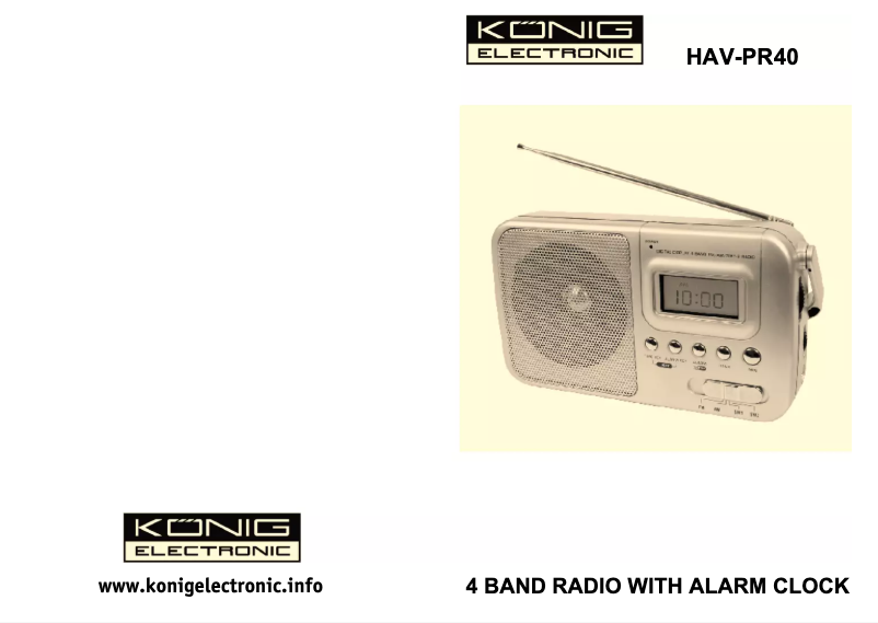 First page image of the manual for HAV-PR40