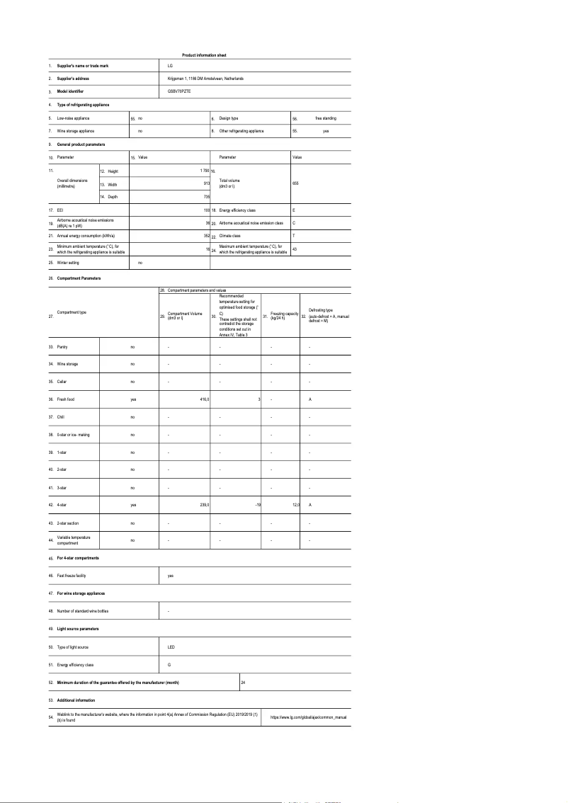 First page image of the manual for GSBV70PZTE