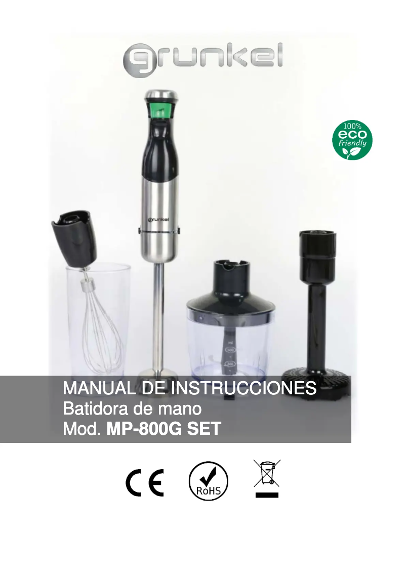 Page 1 of the manual User Manual Grunkel MP-800G Set