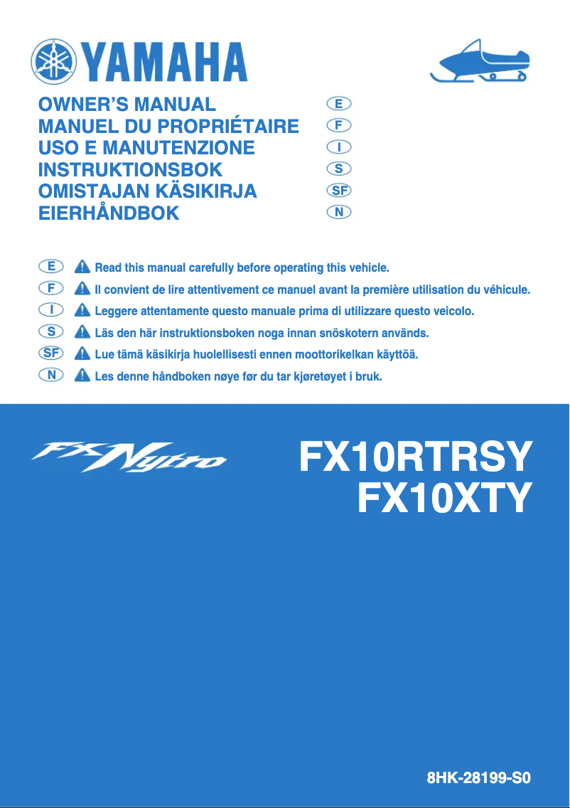 Page 1 of the manual User Manual Yamaha FX Nytro X-TX ER (2009)