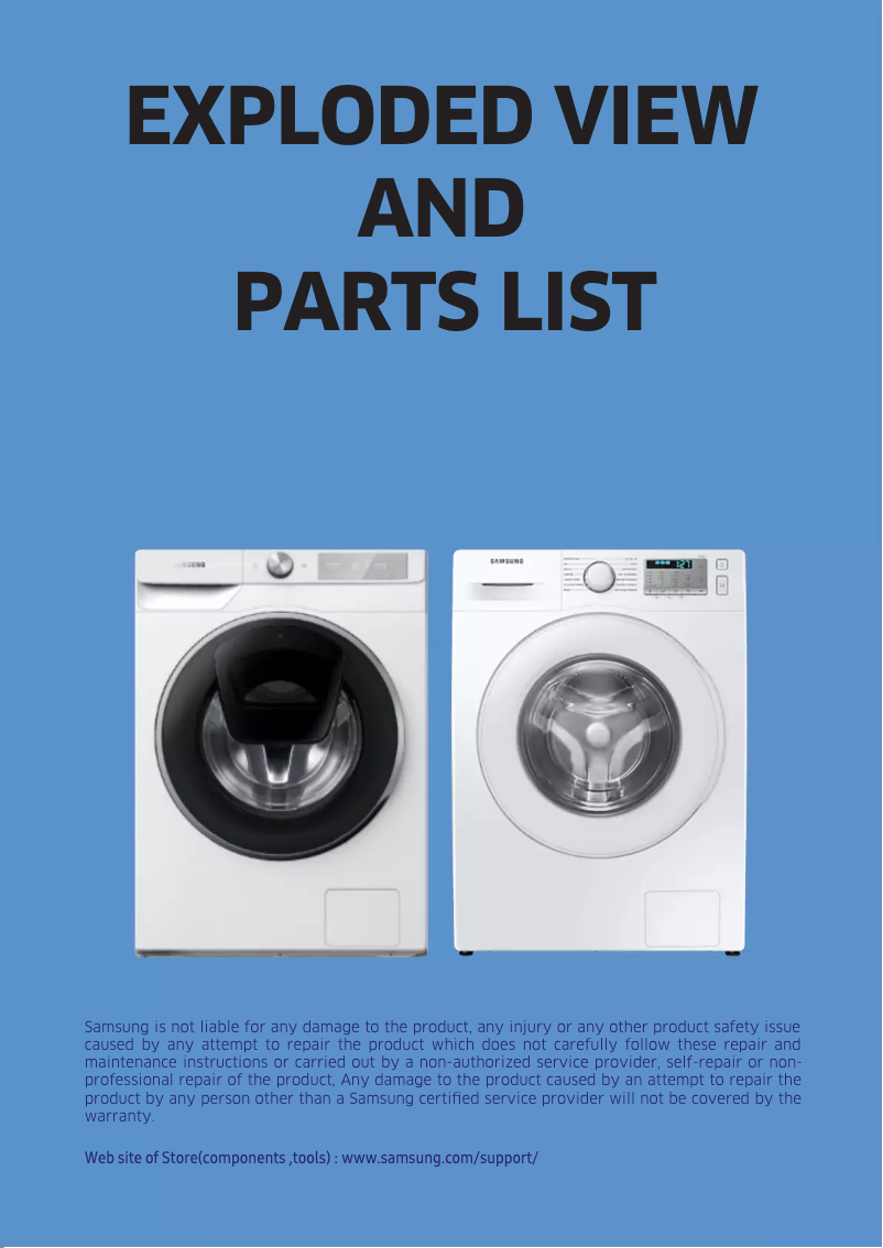 First page image of the manual for WW70T552DAW