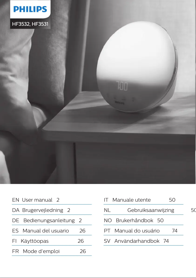 Page 1 of the manual User Manual Philips Wake-up Light HF3532
