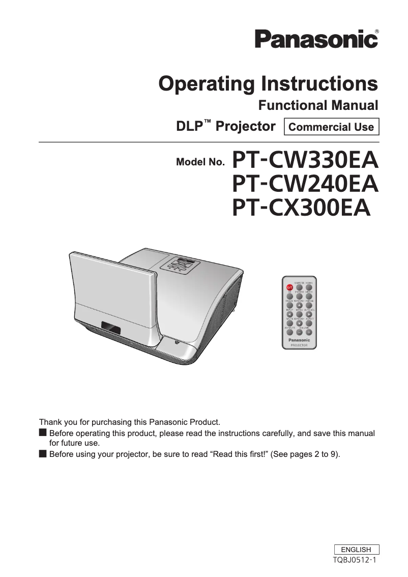 First page image of the manual for PT-CX300EA