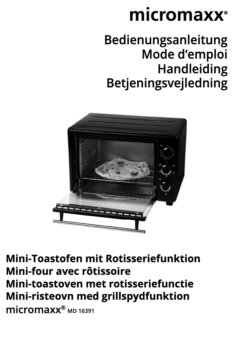 First page image of the manual for MD 16391