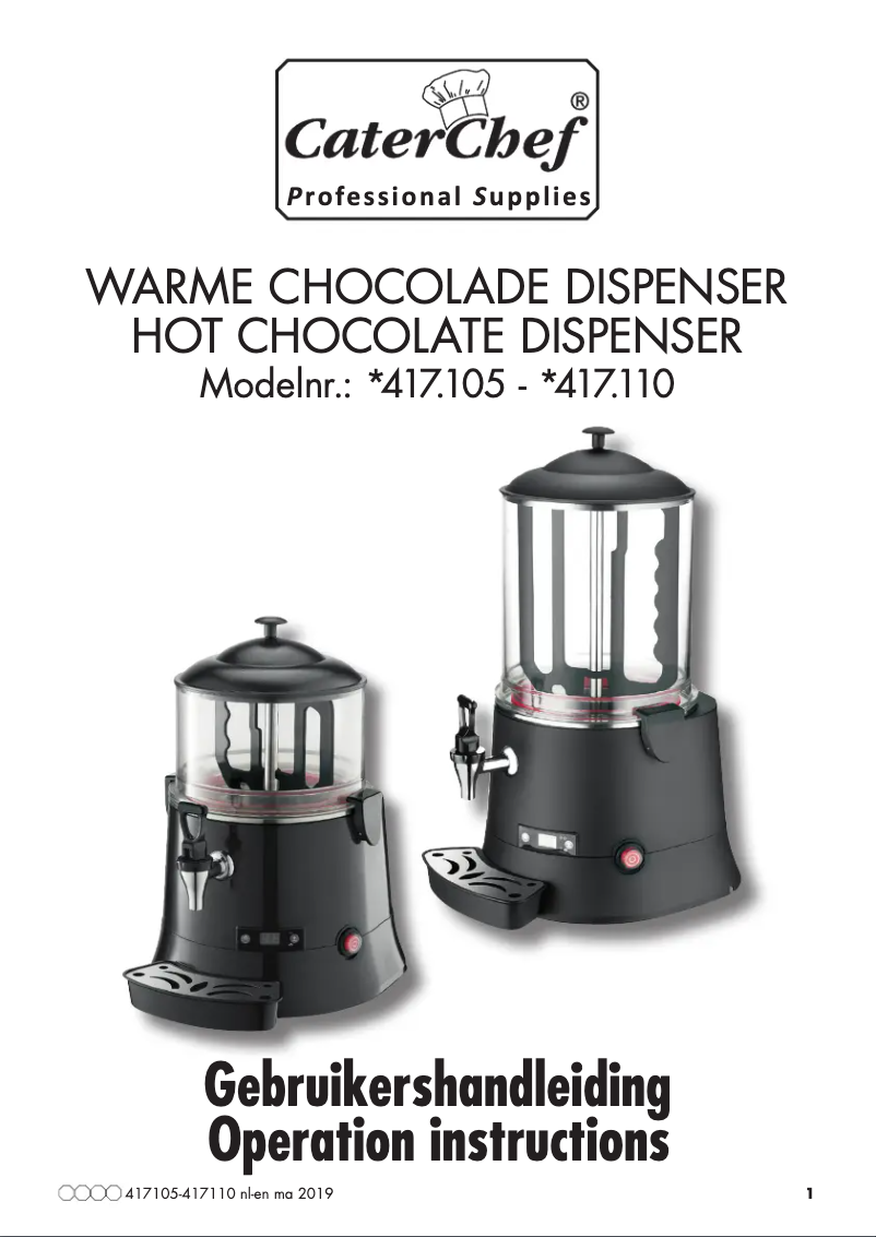 Page 1 of the manual User Manual CaterChef 417110