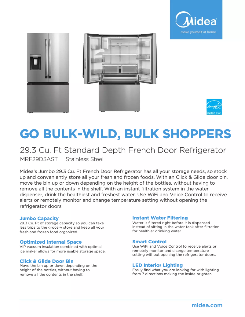 Page 1 of the manual Technical Sheet Midea MRF29D3AST