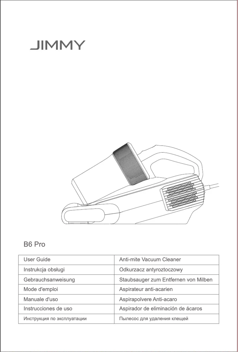 First page image of the manual for Pro Anti-mite UV B6