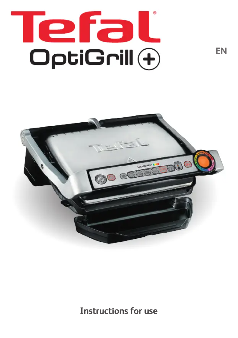 First page image of the manual for OptiGrill+ GC713D