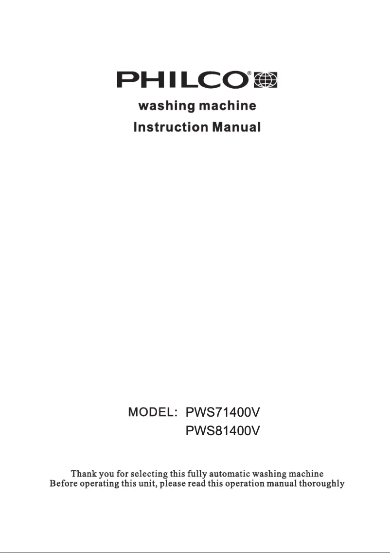 First page image of the manual for PWS81400V