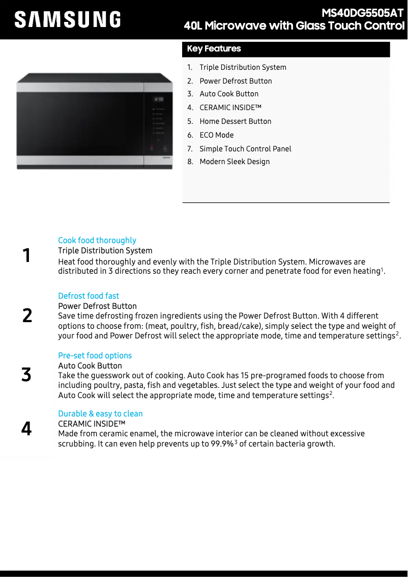 First page image of the manual for MS40DG5505AT