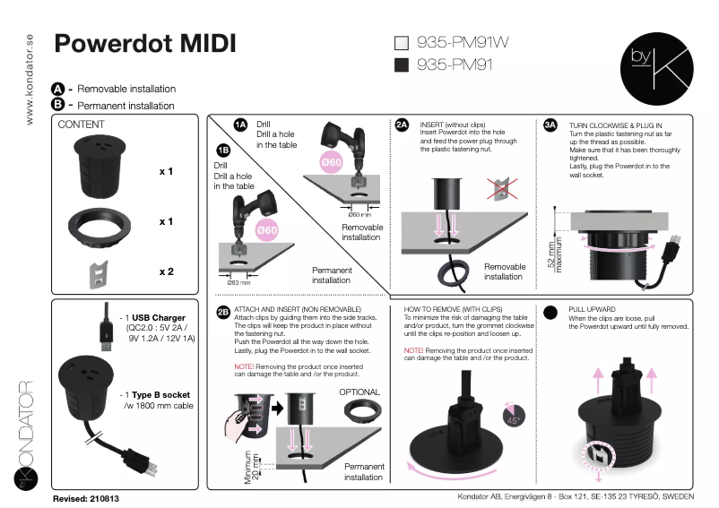 First page image of the manual for 935-PM91W