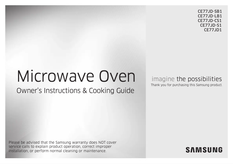 Page 1 of the manual User Manual Samsung CE77JD-S1