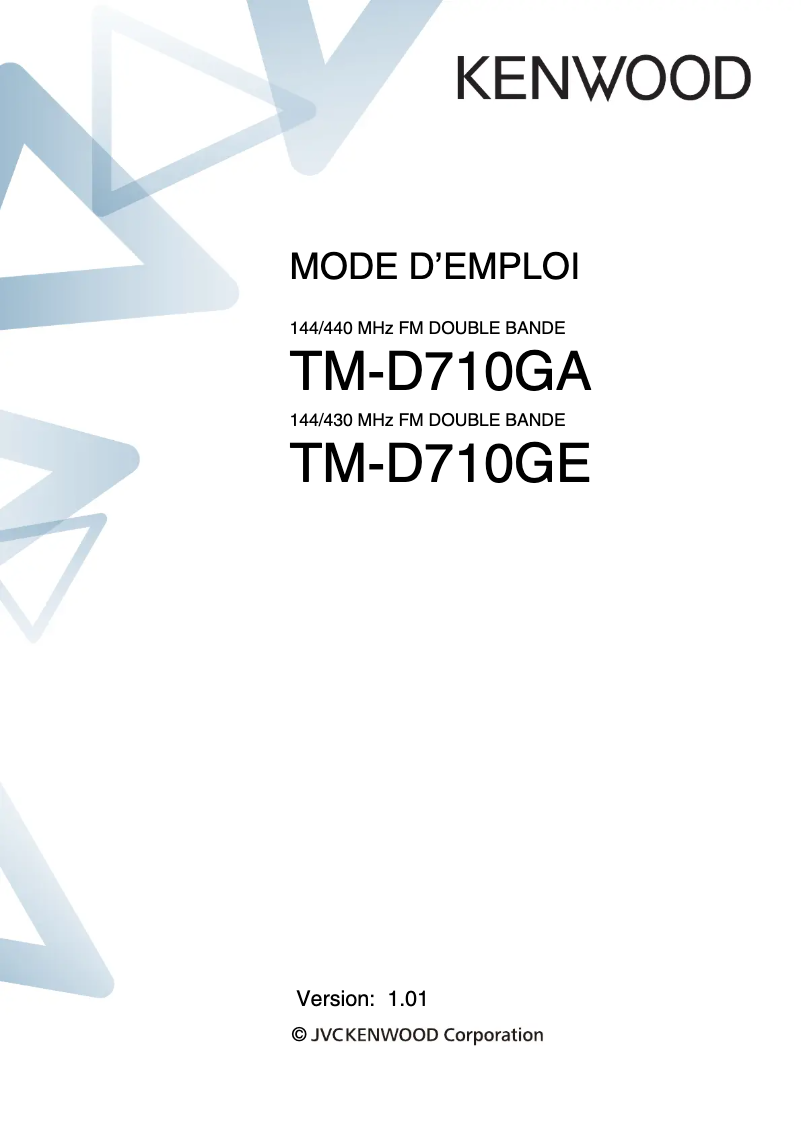 Image de la première page du manuel de l'appareil TM-D710GE