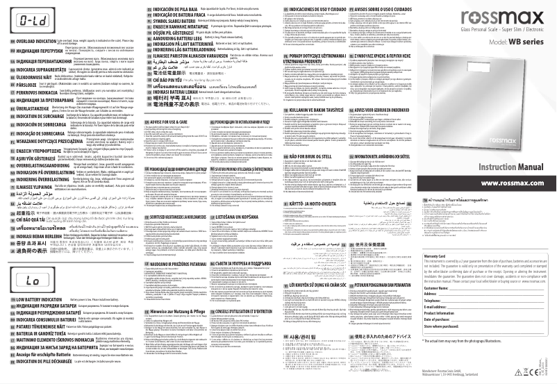 Page 1 of the manual User Manual Rossmax WB101