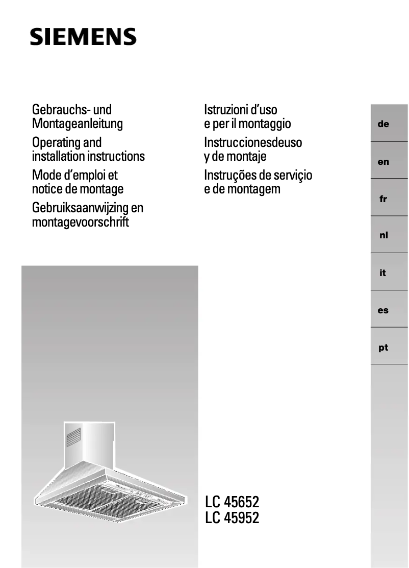 First page image of the manual for LC45652EU
