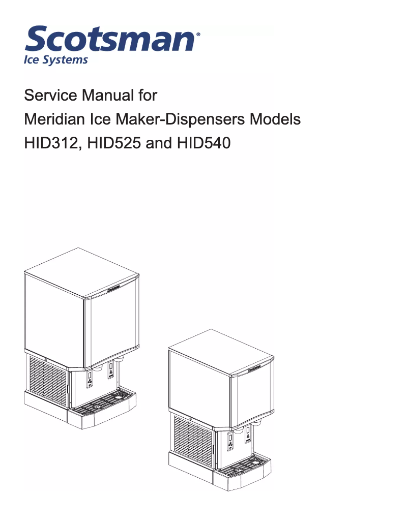 Page 1 of the manual User Manual Scotsman HID540A-1A