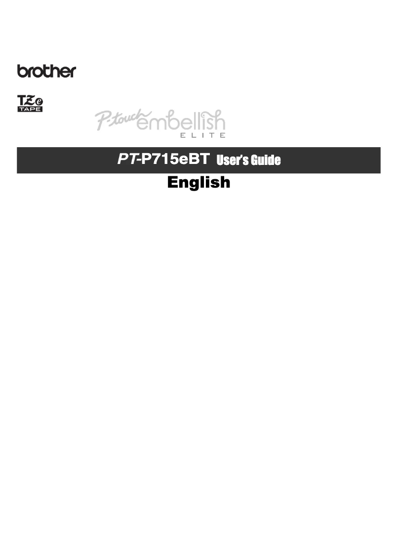 First page image of the manual for P-touch PT-P715eBT