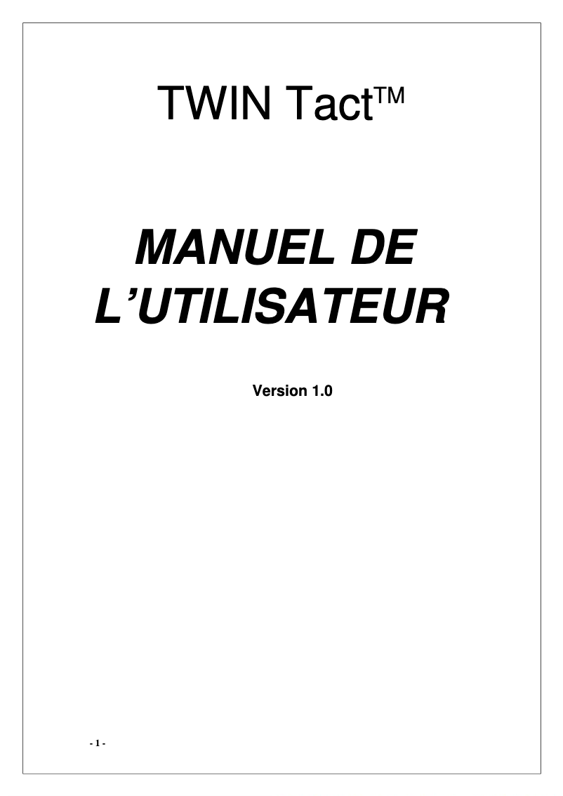 Page 1 of the manual User Manual ZTE TWIN Tact