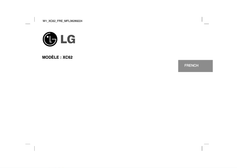 Page 1 of the manual User Manual LG XC62-D0U