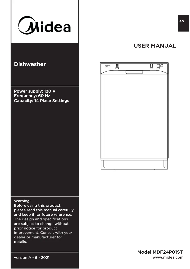 Page 1 of the manual User Manual Midea MDF24P01ST