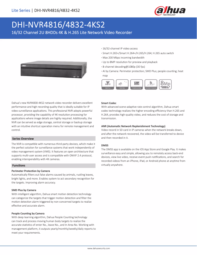First page image of the manual for NVR4816-4KS2