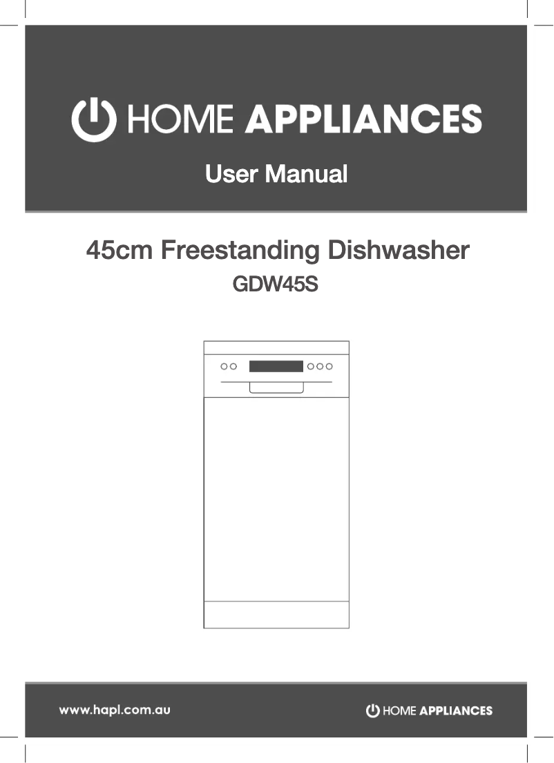 First page image of the manual for GDW45S