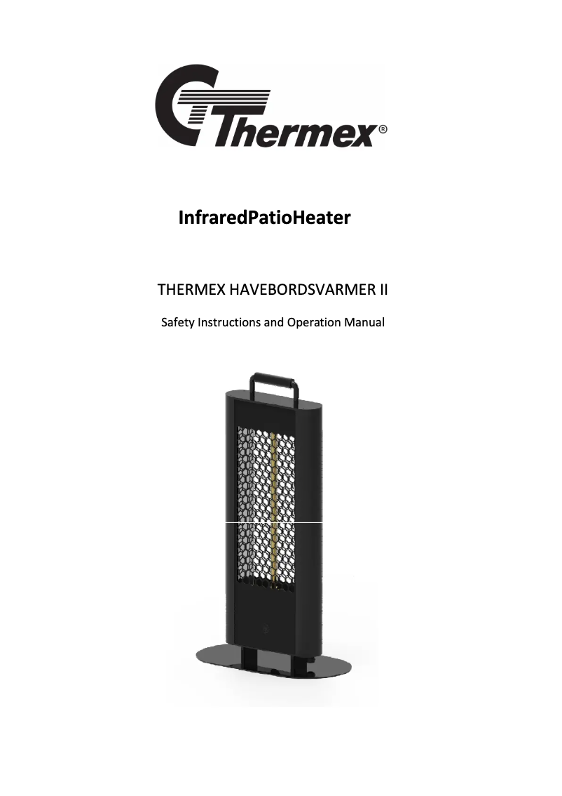 Page 1 of the manual User Manual Thermex Tower Heater II
