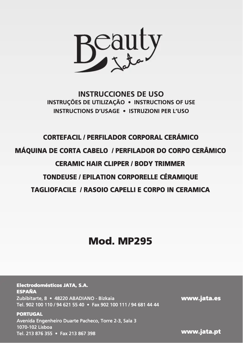 Page 1 of the manual User Manual Jata MP295