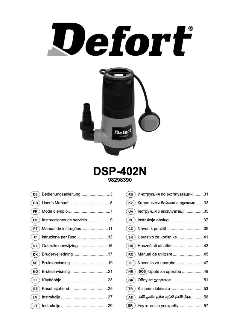 Page 1 of the manual User Manual Defort DSP-402N