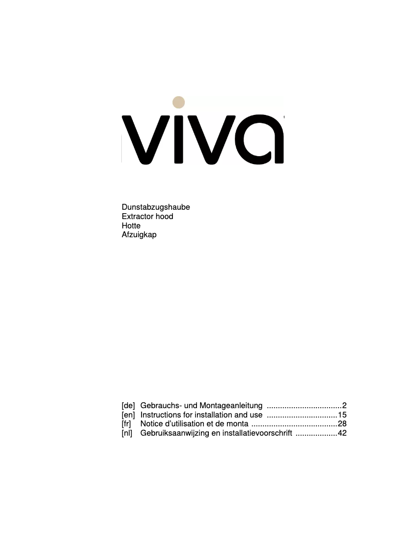 Page 1 of the manual User Manual Viva VVA61F350