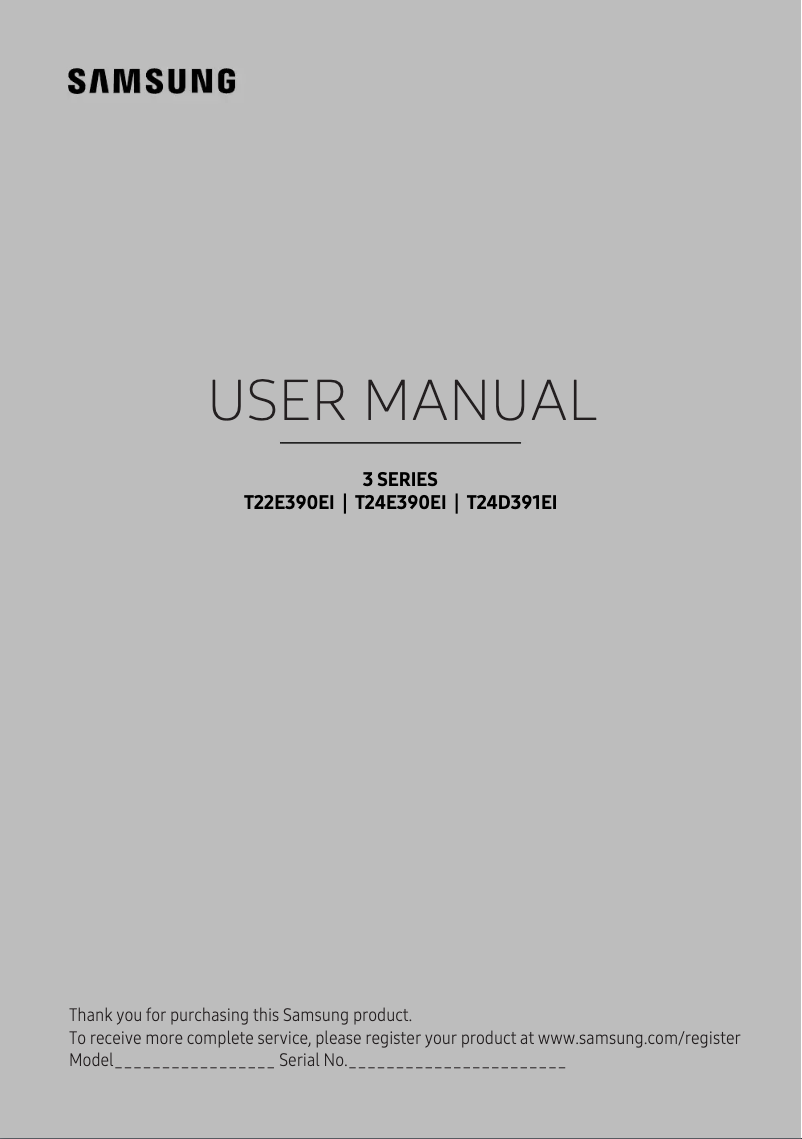 Page 1 of the manual User Manual Samsung T24E390EI