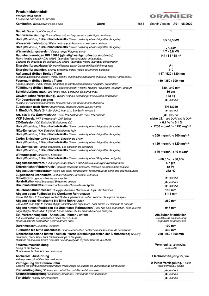 First page image of the manual for Ostro (W+)