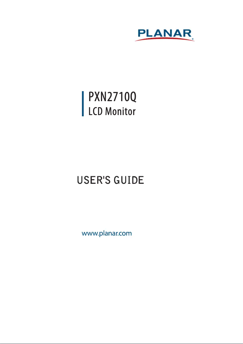 First page image of the manual for PXN2710Q