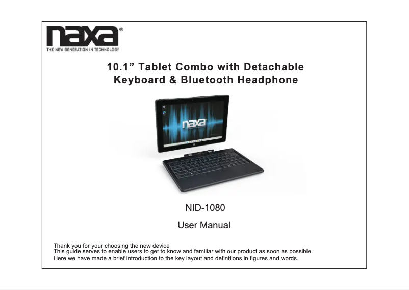 Page 1 of the manual User Manual Naxa NID-1080