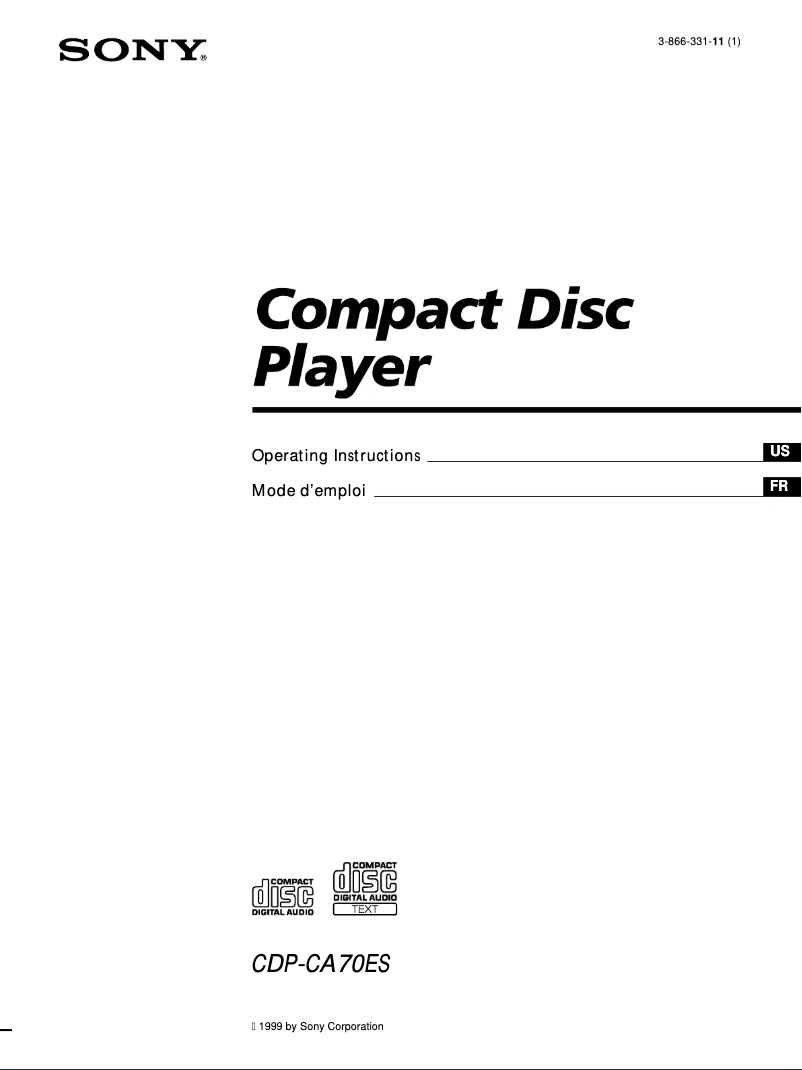 First page image of the manual for CDP-CA70ES