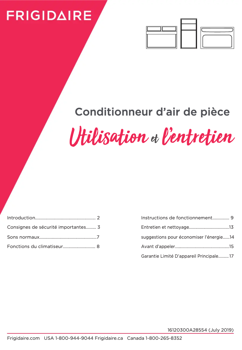 First page image of the manual for FHSC102WB1