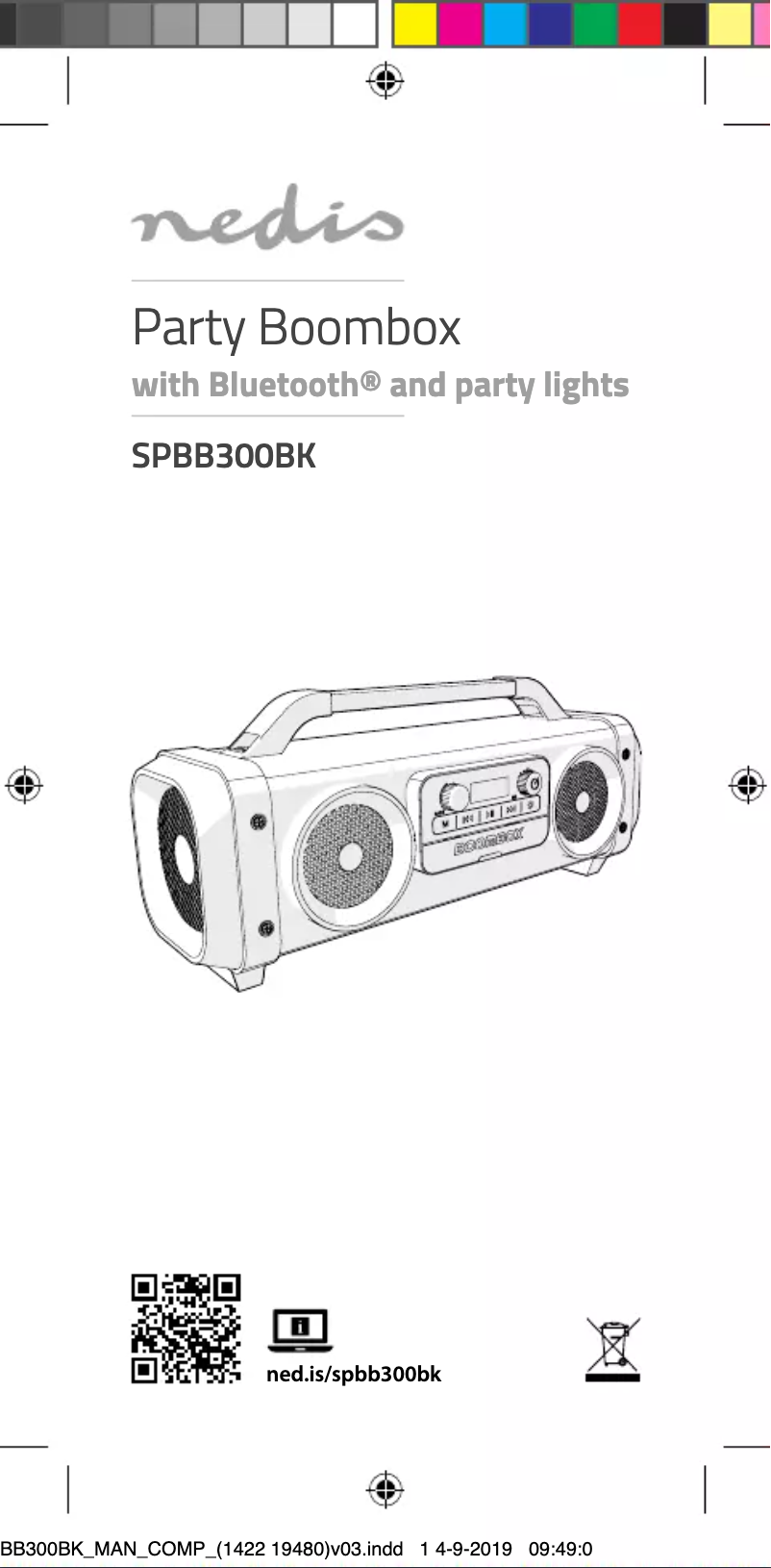 First page image of the manual for SPBB300BK