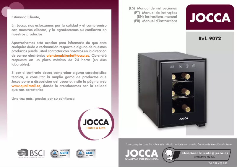 First page image of the manual for 9072