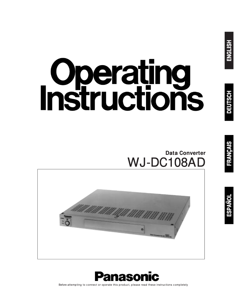 Page 1 of the manual User Manual Panasonic WJ-DC108