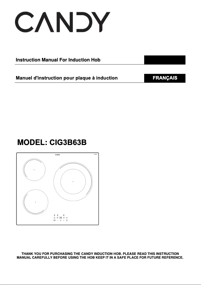 First page image of the manual for CIG3B63B