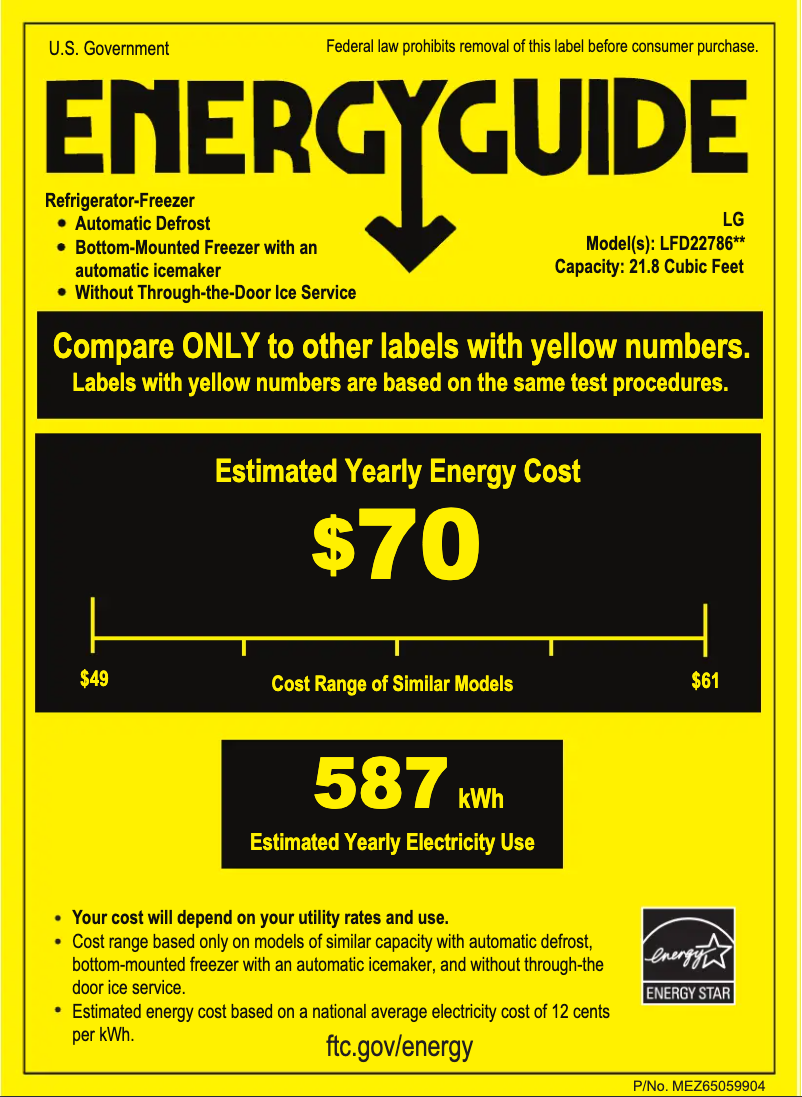 Page 1 of the manual Energy Label LG LFC22770ST