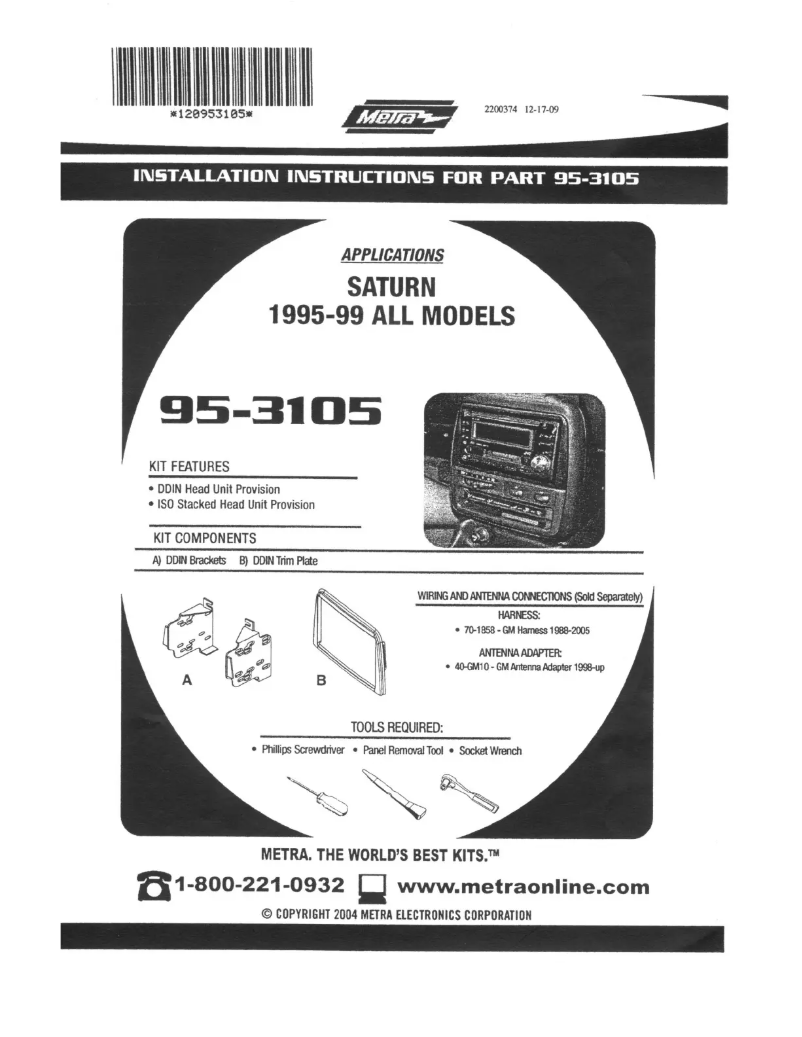 First page image of the manual for 95-3105