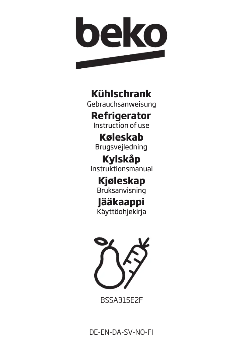 Page 1 of the manual User Manual Beko BSSA315E2F