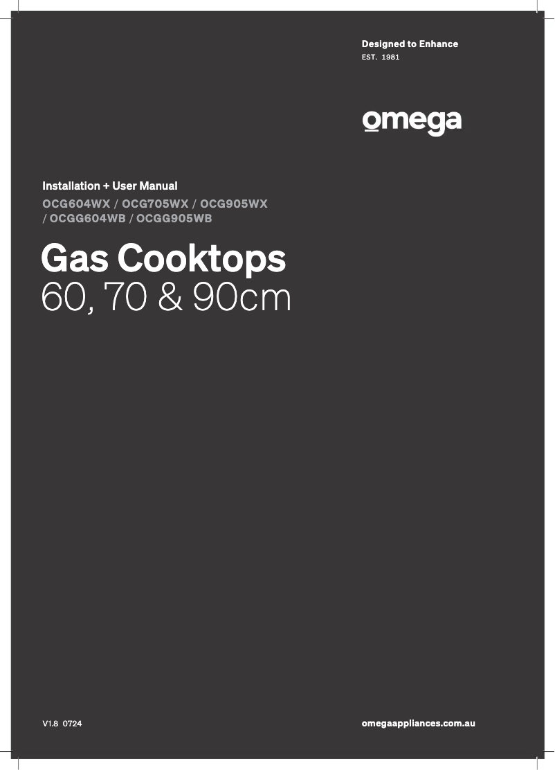 Page 1 of the manual User Manual Omega OCGG604WB