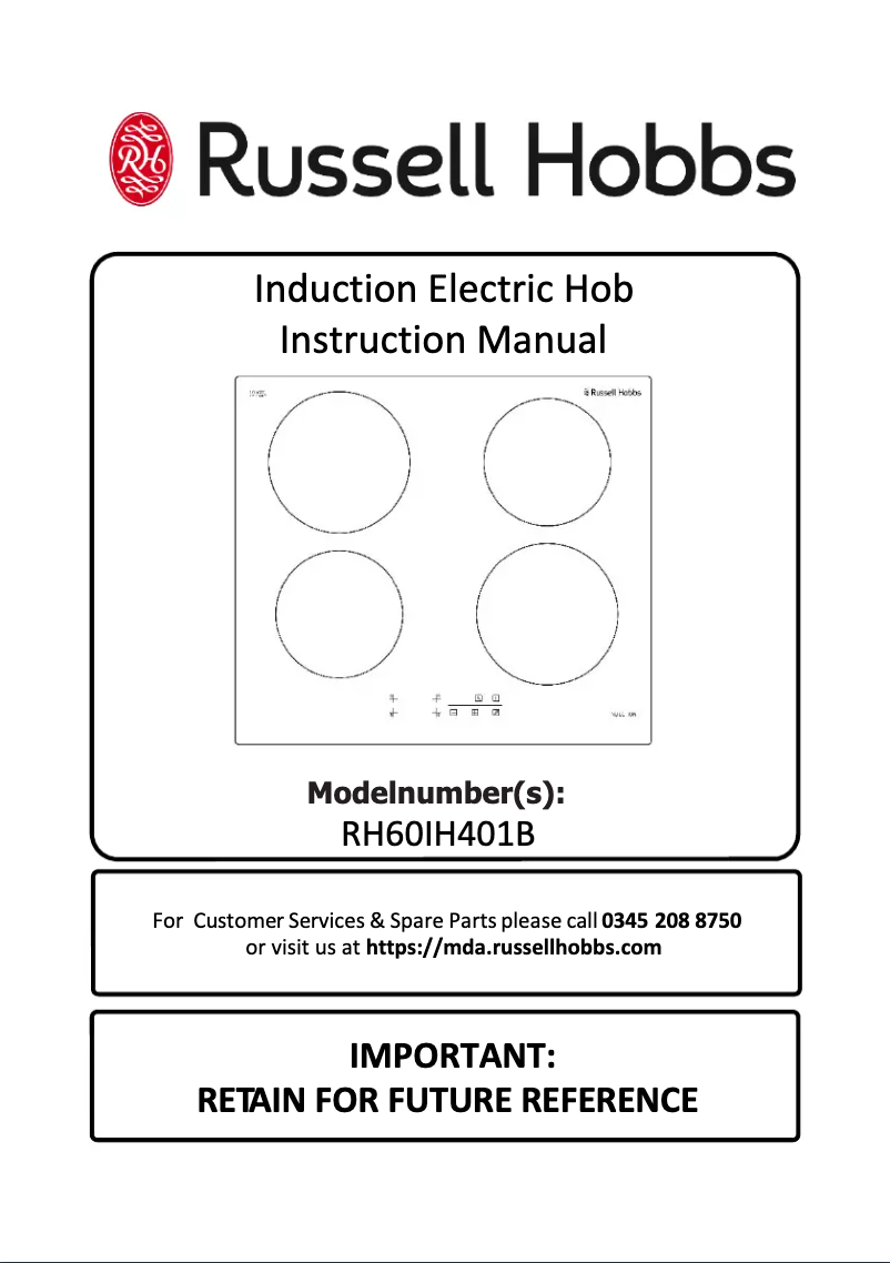 Page 1 of the manual User Manual Russell Hobbs RH60IH401B