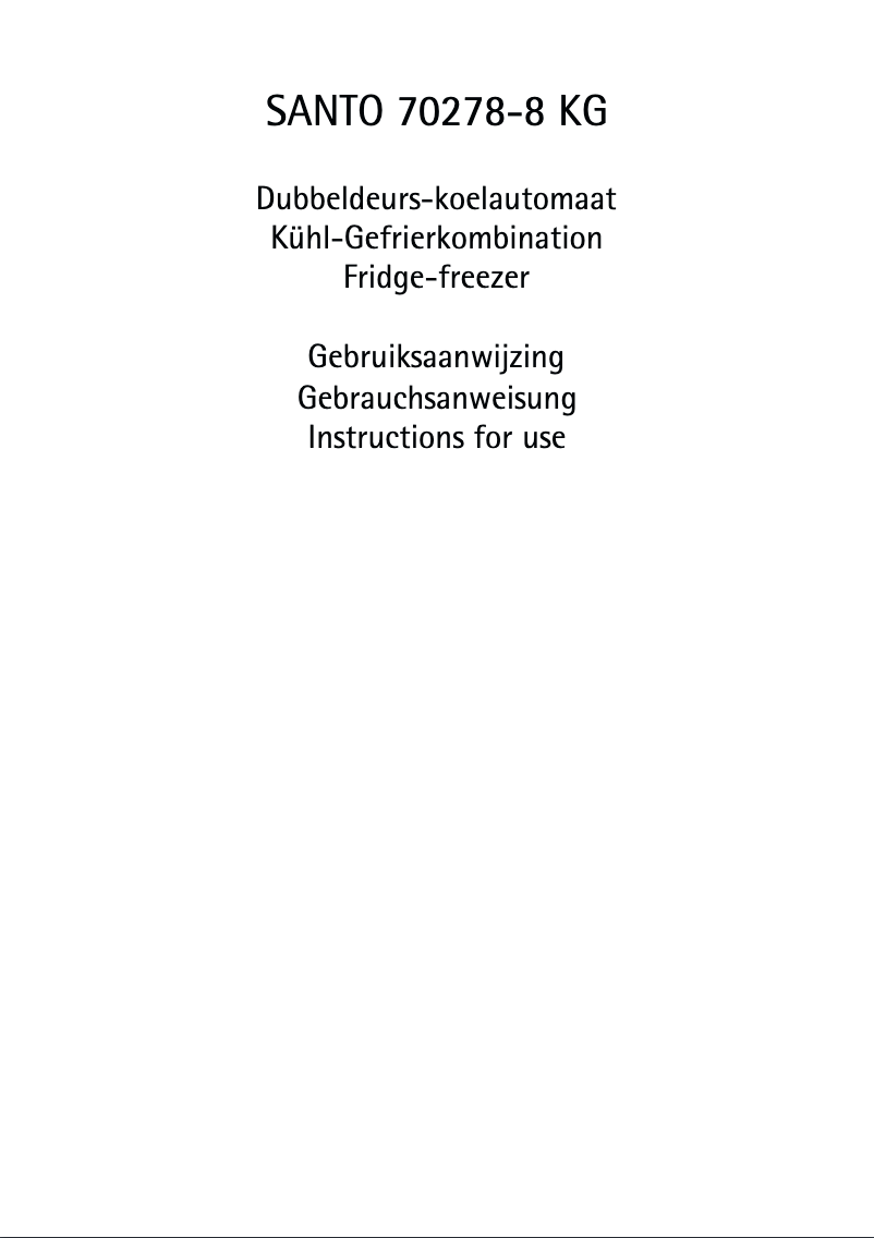 Page 1 de la notice Manuel utilisateur AEG-Electrolux Santo 70278 KG8