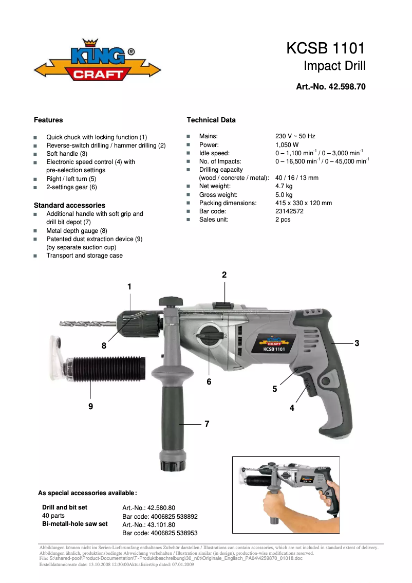 First page image of the manual for KCSB 1101