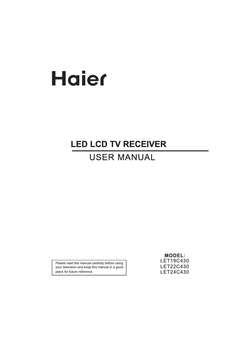 First page image of the manual for LET24C430